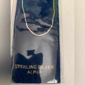 New vintage sterling silver 15” chain necklace ALPHA